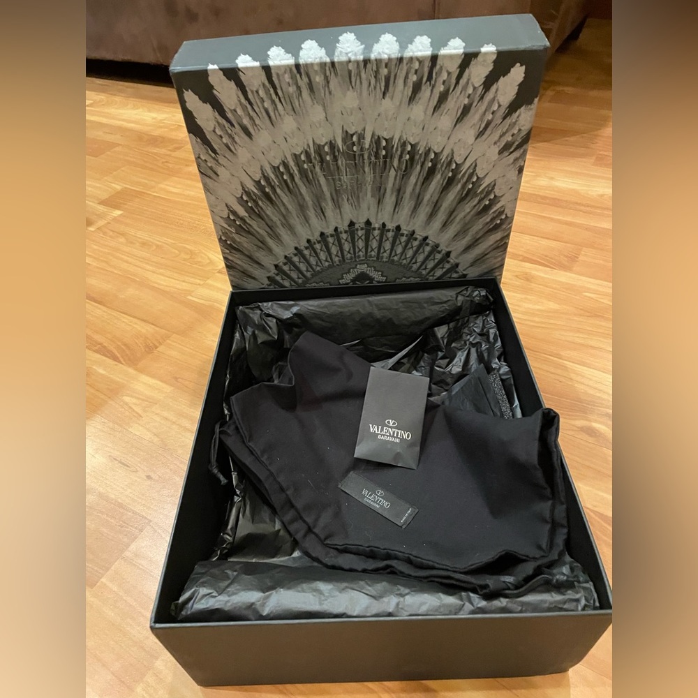 Valentino Garavani Authentic Designer Empty Shoe Box, Dust Bag, Studs